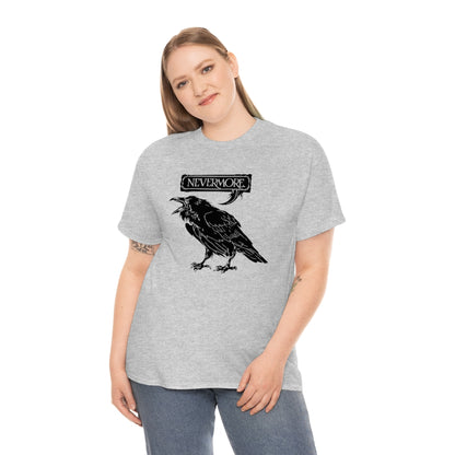 Nevermore | The Raven | Unisex | Heavy Cotton | T-Shirt | Edgar Allan Poe | Literature | Poetry | Gothic