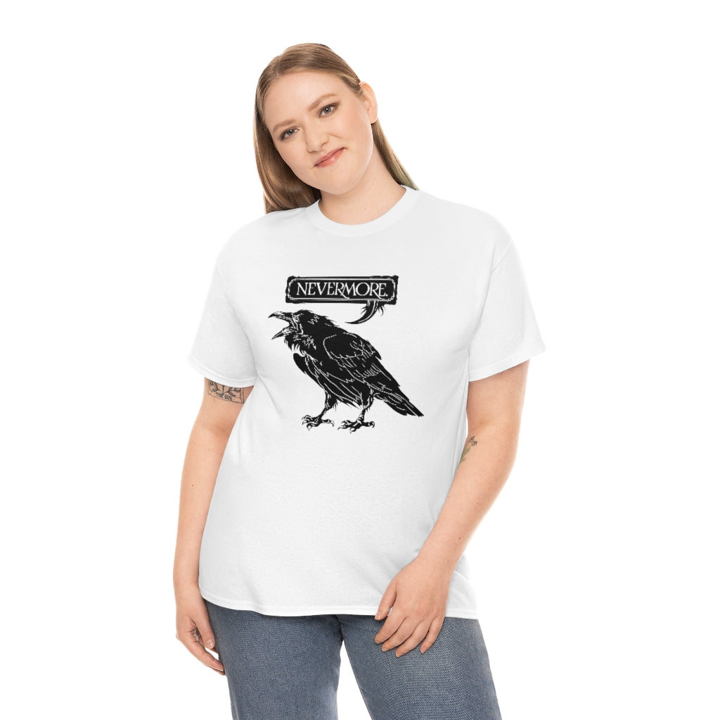 Nevermore | The Raven | Unisex | Heavy Cotton | T-Shirt | Edgar Allan Poe | Literature | Poetry | Gothic