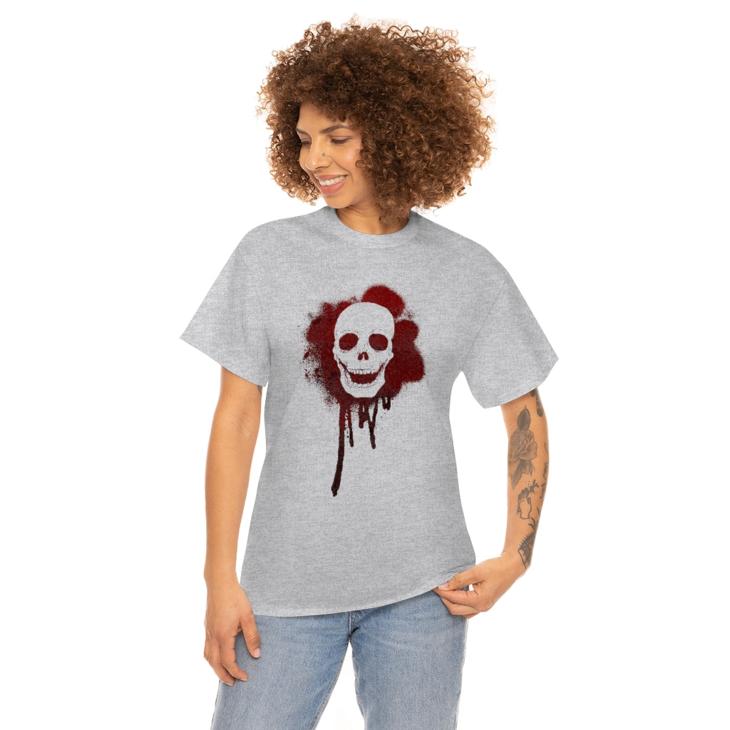 Blood Splatter Skull | Unisex | Heavy Cotton | T-Shirt | Gothic | Horror