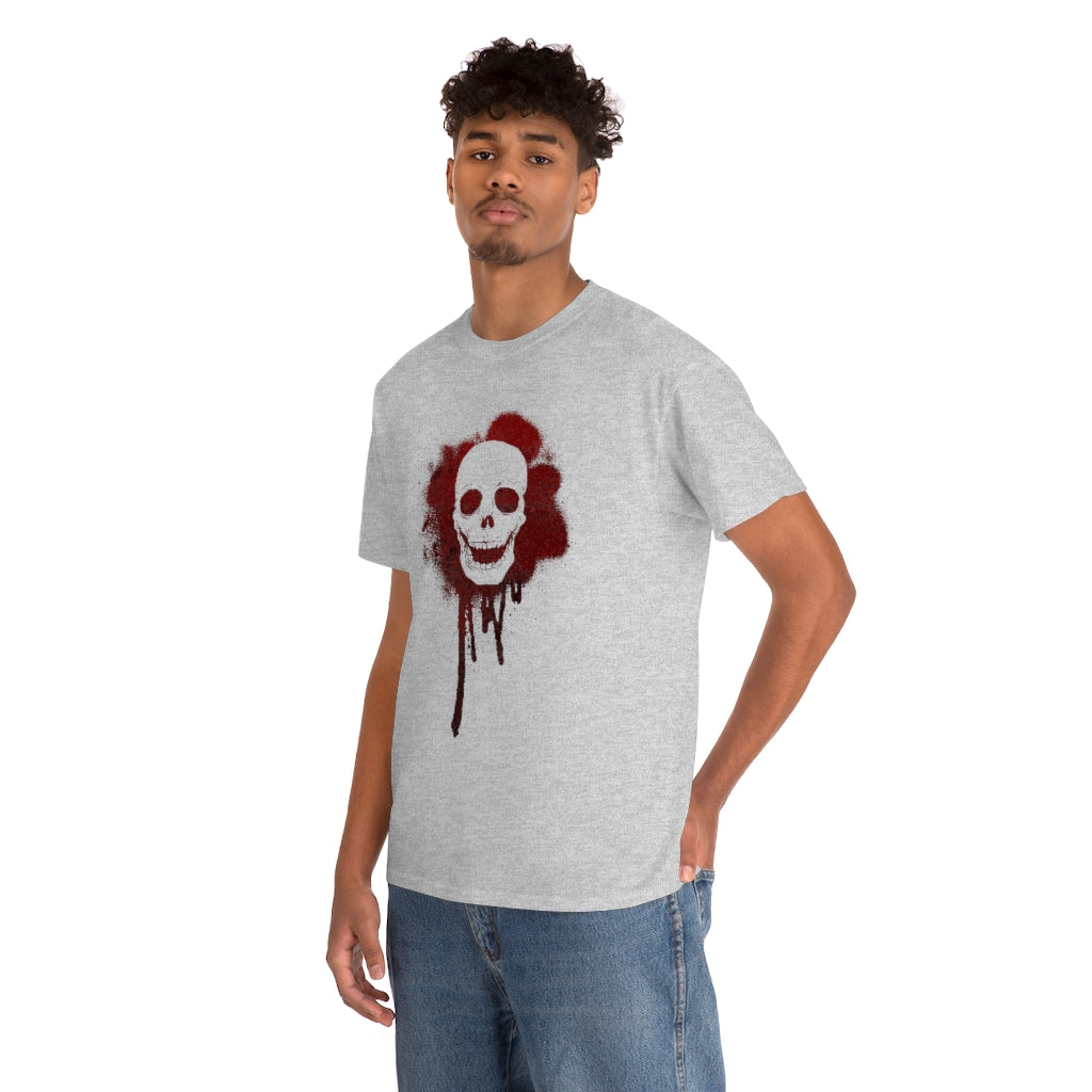 Blood Splatter Skull | Unisex | Heavy Cotton | T-Shirt | Gothic | Horror