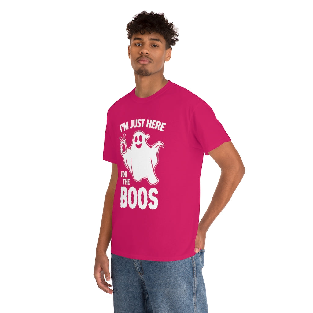 Just Here For The Boos | Unisex | Heavy Cotton | T-Shirt | Ghost | Funny | Halloween | Wordplay