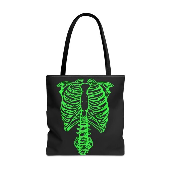 Bright Green Skeleton Torso Tote Bag – Glow in the Gloom