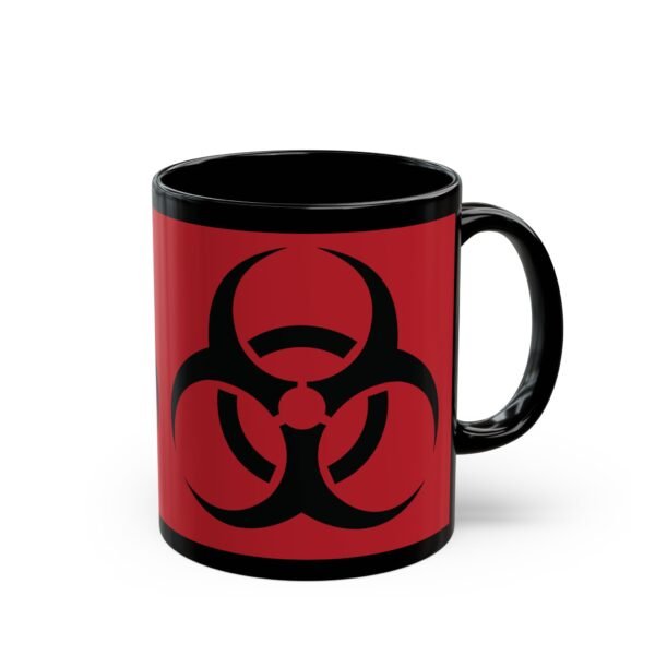 Biohazard Symbol Black Mug – Sip with Caution